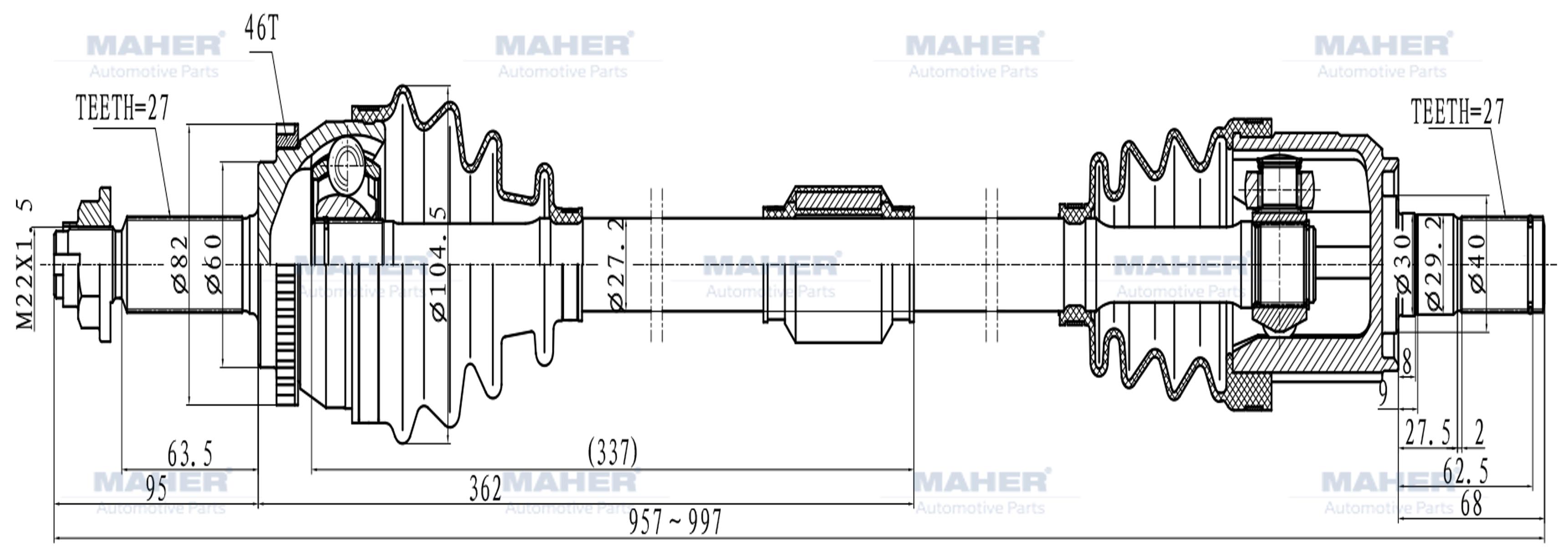 Hyundai Elantra Sağ Ön Aks Komple Ön OEM 49501-A6400
